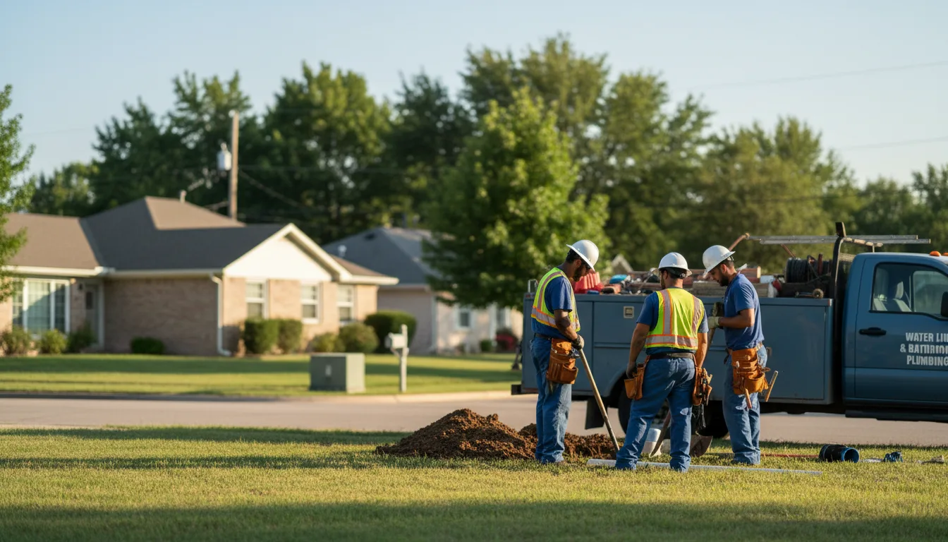Residential water line and bathroom plumbing service in Albany, TX
